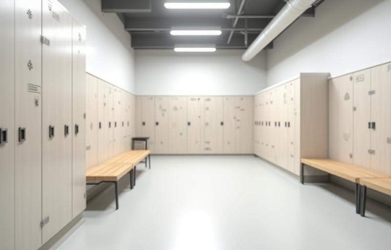 Clean changing rooms and locker area