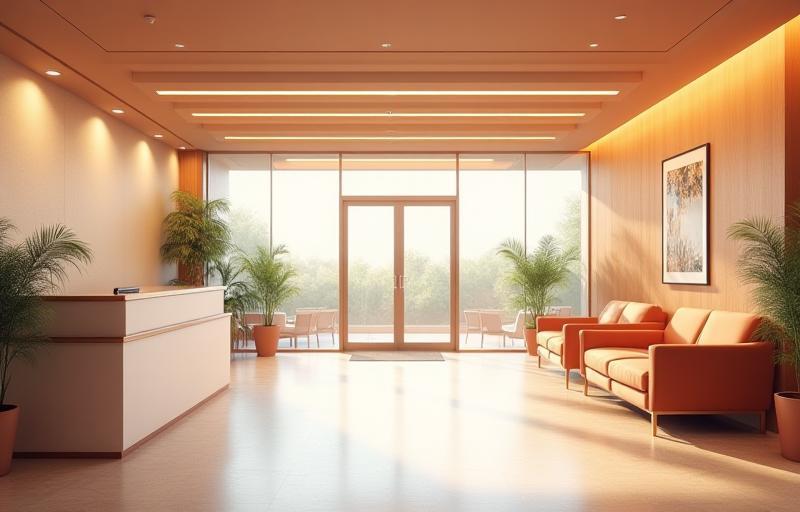 Welcoming entrance and lobby area