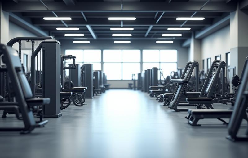 Spacious main gym floor with weight machines
