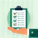 Icon representing receiving a plan outline